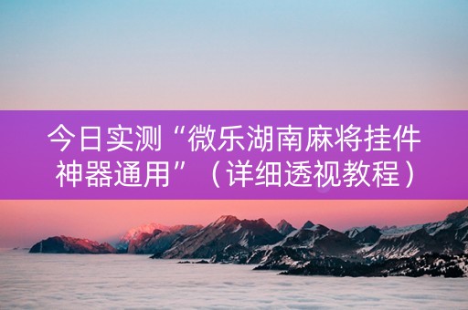今日实测“微乐湖南麻将挂件神器通用”（详细透视教程）-哔哩哔哩