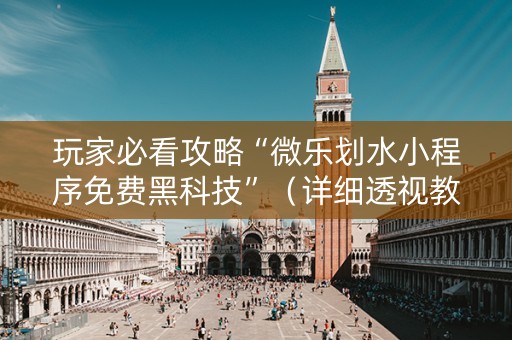 玩家必看攻略“微乐划水小程序免费黑科技”（详细透视教程）-哔哩哔哩