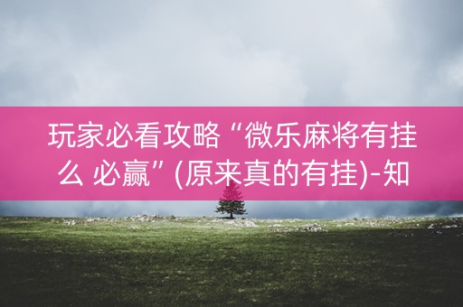 详细阅读:玩家必看攻略“微乐麻将有挂么 必赢”(原来真的有挂)-知乎 玩家必看攻略“微乐麻将有挂么 必赢”(原来真的有挂)-知乎