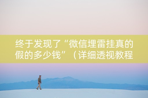 终于发现了“微信埋雷挂真的假的多少钱”（详细透视教程）-哔哩哔哩