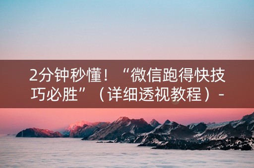 2分钟秒懂！“微信跑得快技巧必胜”（详细透视教程）-哔哩哔哩