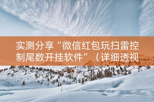 实测分享“微信红包玩扫雷控制尾数开挂软件”（详细透视教程）-哔哩哔哩