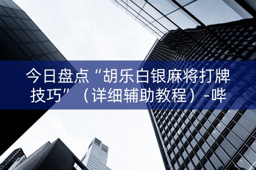 今日盘点“胡乐白银麻将打牌技巧”（详细辅助教程）-哔哩哔哩