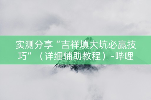 实测分享“吉祥填大坑必赢技巧”（详细辅助教程）-哔哩哔哩