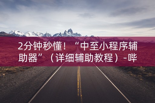 2分钟秒懂！“中至小程序辅助器”（详细辅助教程）-哔哩哔哩