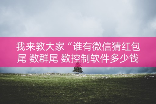 我来教大家“谁有微信猜红包尾 数群尾 数控制软件多少钱”（详细透视教程）-哔哩哔哩