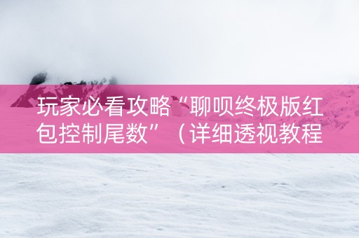 玩家必看攻略“聊呗终极版红包控制尾数”（详细透视教程）-哔哩哔哩