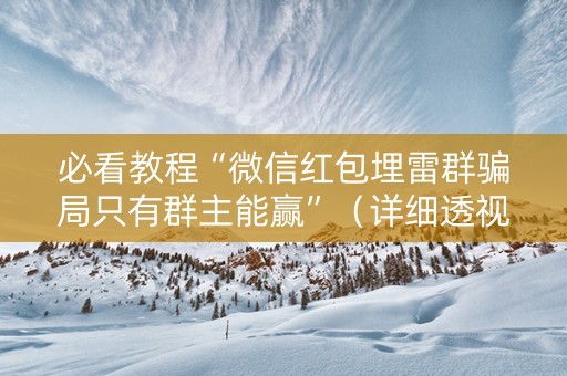 必看教程“微信红包埋雷群骗局只有群主能赢”（详细透视教程）-哔哩哔哩