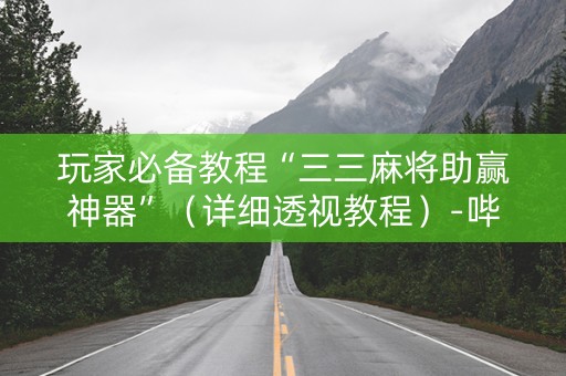 玩家必备教程“三三麻将助赢神器”（详细透视教程）-哔哩哔哩
