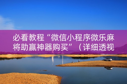 必看教程“微信小程序微乐麻将助赢神器购买”（详细透视教程）-哔哩哔哩