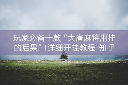 玩家必备十款“大唐麻将用挂的后果”!详细开挂教程-知乎