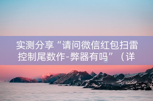 实测分享“请问微信红包扫雷控制尾数作-弊器有吗”（详细透视教程）-哔哩哔哩