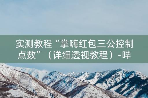 实测教程“掌嗨红包三公控制点数”（详细透视教程）-哔哩哔哩