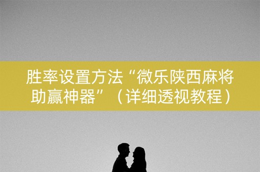 胜率设置方法“微乐陕西麻将助赢神器”（详细透视教程）-哔哩哔哩