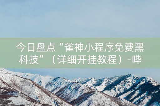 今日盘点“雀神小程序免费黑科技”（详细开挂教程）-哔哩哔哩