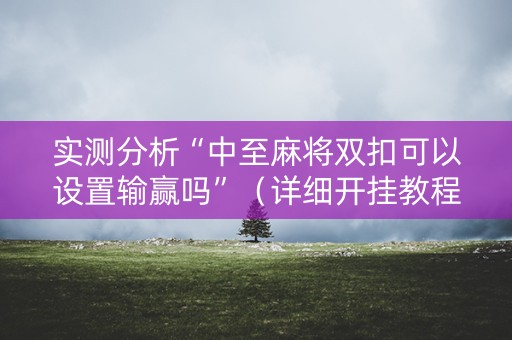 实测分析“中至麻将双扣可以设置输赢吗”（详细开挂教程）-哔哩哔哩