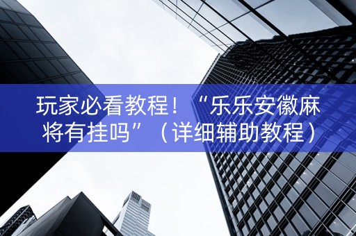 玩家必看教程！“乐乐安徽麻将有挂吗”（详细辅助教程）-哔哩哔哩