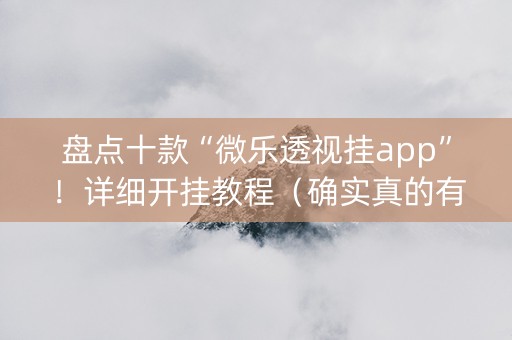 盘点十款“微乐透视挂app”！详细开挂教程（确实真的有挂)-知乎