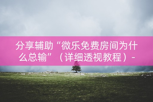 分享辅助“微乐免费房间为什么总输”（详细透视教程）-哔哩哔哩