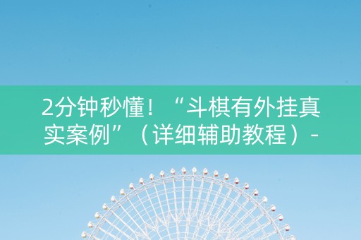 2分钟秒懂！“斗棋有外挂真实案例”（详细辅助教程）-哔哩哔哩