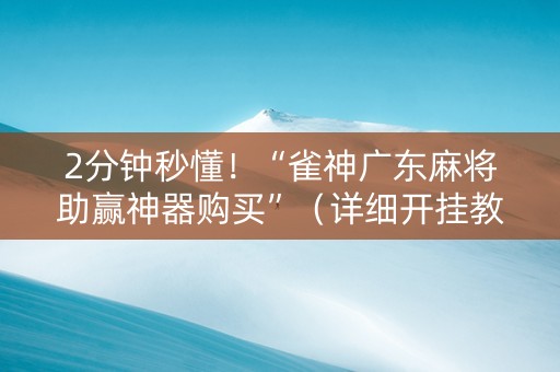 2分钟秒懂！“雀神广东麻将助赢神器购买”（详细开挂教程）-哔哩哔哩