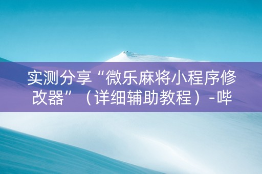 实测分享“微乐麻将小程序修改器”（详细辅助教程）-哔哩哔哩