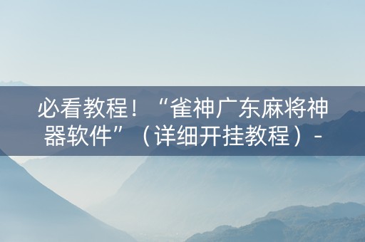 必看教程！“雀神广东麻将神器软件”（详细开挂教程）-哔哩哔哩