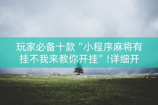 玩家必备十款“小程序麻将有挂不我来教你开挂”!详细开挂教程-知乎
