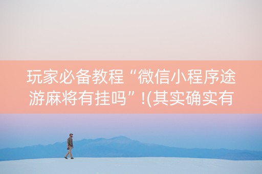玩家必备教程“微信小程序途游麻将有挂吗”!(其实确实有挂)-知乎