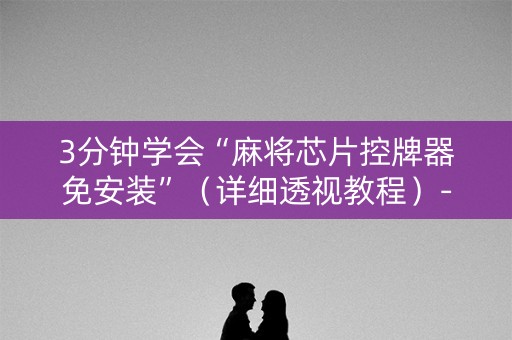 3分钟学会“麻将芯片控牌器免安装”（详细透视教程）-哔哩哔哩
