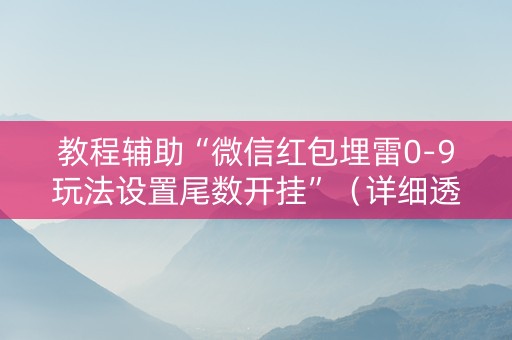 教程辅助“微信红包埋雷0-9玩法设置尾数开挂”（详细透视教程）-哔哩哔哩