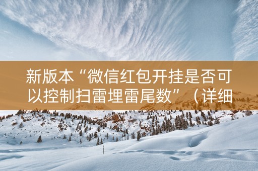 新版本“微信红包开挂是否可以控制扫雷埋雷尾数”（详细透视教程）-哔哩哔哩