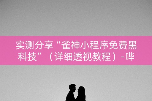 实测分享“雀神小程序免费黑科技”（详细透视教程）-哔哩哔哩