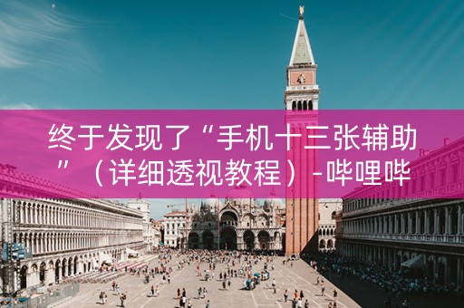 终于发现了“手机十三张辅助”（详细透视教程）-哔哩哔哩