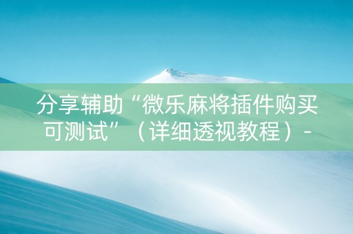 分享辅助“微乐麻将插件购买可测试”（详细透视教程）-哔哩哔哩