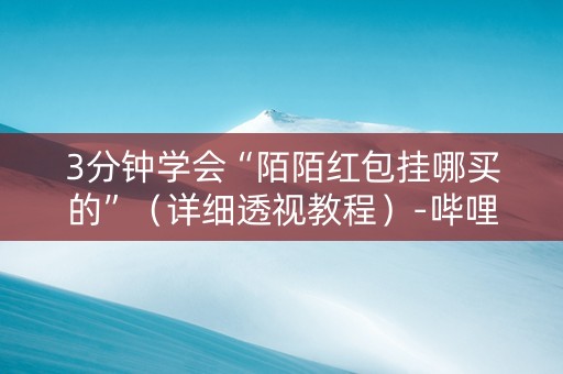 3分钟学会“陌陌红包挂哪买的”（详细透视教程）-哔哩哔哩