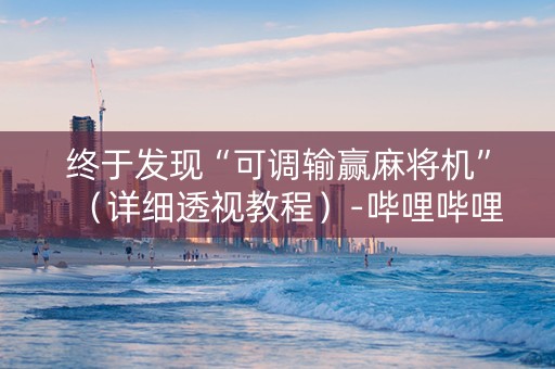 终于发现“可调输赢麻将机”（详细透视教程）-哔哩哔哩