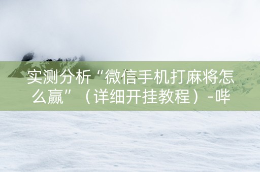 实测分析“微信手机打麻将怎么赢”（详细开挂教程）-哔哩哔哩