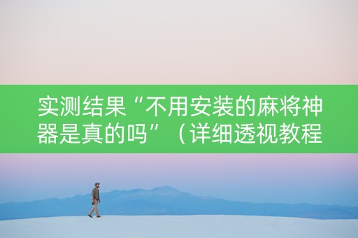 实测结果“不用安装的麻将神器是真的吗”（详细透视教程）-哔哩哔哩