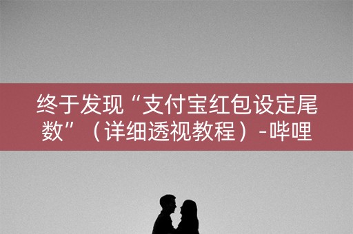 终于发现“支付宝红包设定尾数”（详细透视教程）-哔哩哔哩