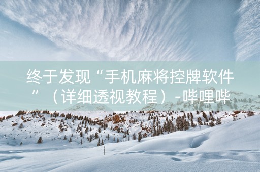 终于发现“手机麻将控牌软件”（详细透视教程）-哔哩哔哩