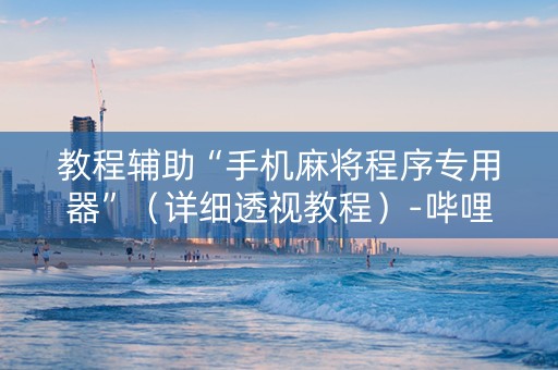 教程辅助“手机麻将程序专用器”（详细透视教程）-哔哩哔哩