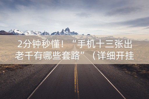 2分钟秒懂！“手机十三张出老千有哪些套路”（详细开挂教程）-哔哩哔哩