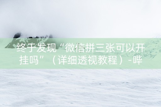 终于发现“微信拼三张可以开挂吗”（详细透视教程）-哔哩哔哩