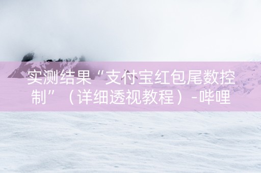 实测结果“支付宝红包尾数控制”（详细透视教程）-哔哩哔哩