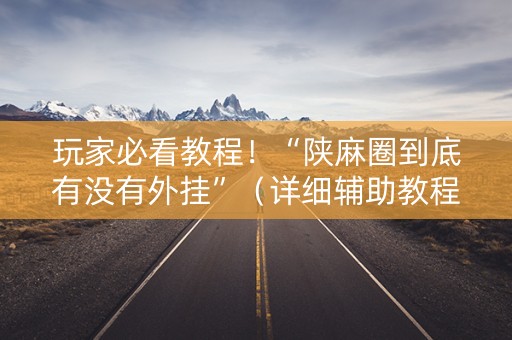 玩家必看教程！“陕麻圈到底有没有外挂”（详细辅助教程）-哔哩哔哩