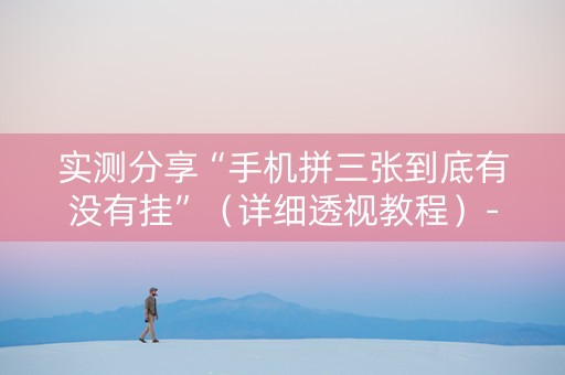 实测分享“手机拼三张到底有没有挂”（详细透视教程）-哔哩哔哩