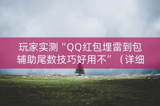 玩家实测“QQ红包埋雷到包辅助尾数技巧好用不”（详细透视教程）-哔哩哔哩