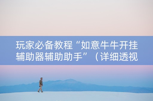 玩家必备教程“如意牛牛开挂辅助器辅助助手”（详细透视教程）-哔哩哔哩