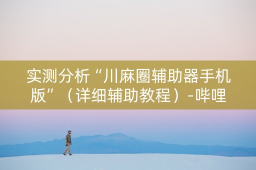实测分析“川麻圈辅助器手机版”（详细辅助教程）-哔哩哔哩